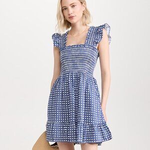 Hill House Home Elizabeth Nap Dress - Blue Basketweave Cotton Sateen
